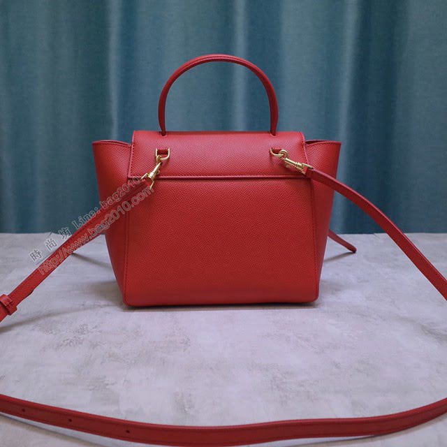 Celine女包 賽琳掌紋牛皮小號手提包 Celine belt bag鯰魚包 189003  slyd2047
